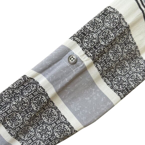 Knox Rose Dress Boho Long-Sleeve Striped Tassels Asymmetrical Hem Size Medium - Picture 4 of 12